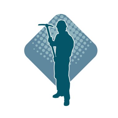 Balta taşıyan işçi kostümlü bir adamın silüeti..