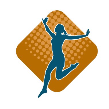 Hareketli bir kadın balerin silueti. Dans eden balerin kızın silueti..