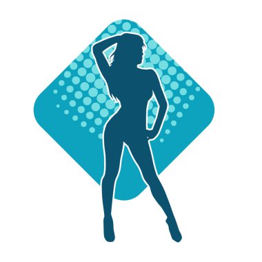 Dar kıyafetli genç, zayıf bir kadın modelin silueti. Dişi poziyonunda zayıf bir kadının silueti..