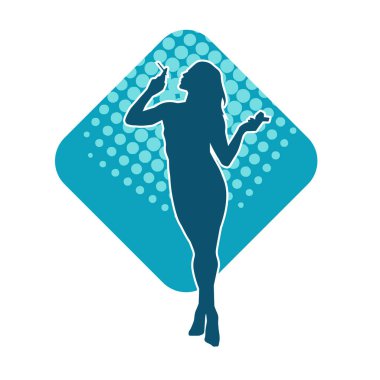 Dar kıyafetli genç, zayıf bir kadın modelin silueti. Dişi poziyonunda zayıf bir kadının silueti..