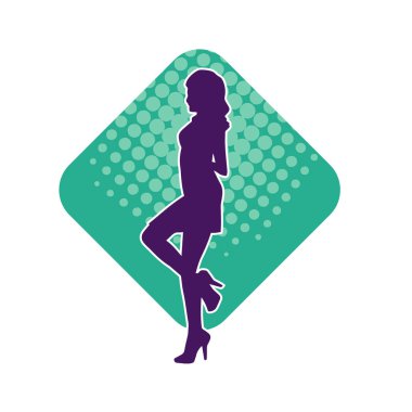 Sıska bir adamın dans pozunun silueti. Hareket halindeki bir erkek dansçının silueti.