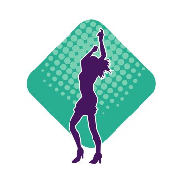 Sıska bir adamın dans pozunun silueti. Hareket halindeki bir erkek dansçının silueti.