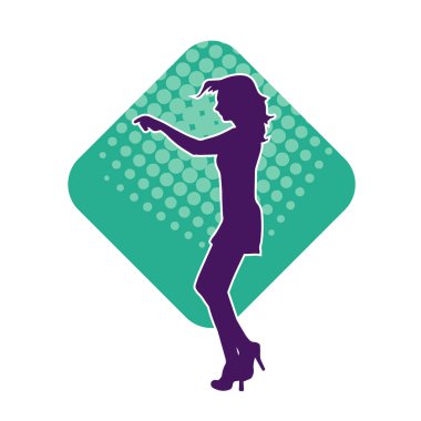 Sıska bir adamın dans pozunun silueti. Hareket halindeki bir erkek dansçının silueti.