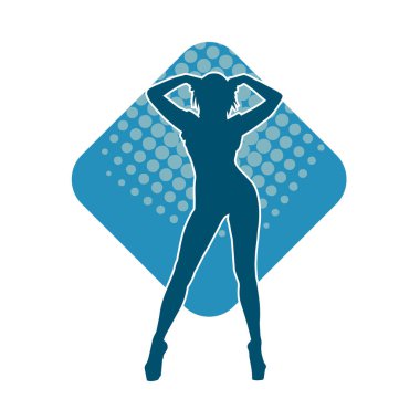 Dar kıyafetli genç, zayıf bir kadın modelin silueti. Dişi poziyonunda zayıf bir kadının silueti..