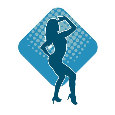 Dans eden sıradan bir kadın silueti. Dansçı bir kadının silueti..