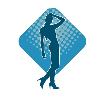 Dans eden sıradan bir kadın silueti. Dansçı bir kadının silueti..