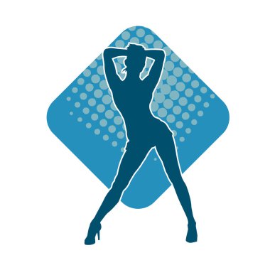 Dans eden sıradan bir kadın silueti. Dansçı bir kadının silueti..