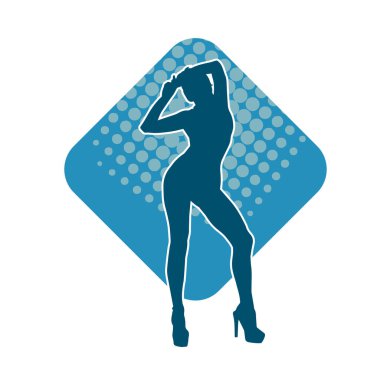 Dans eden sıradan bir kadın silueti. Dansçı bir kadının silueti..