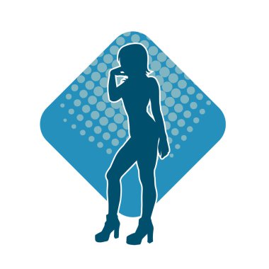 Dans eden sıradan bir kadın silueti. Dansçı bir kadının silueti..