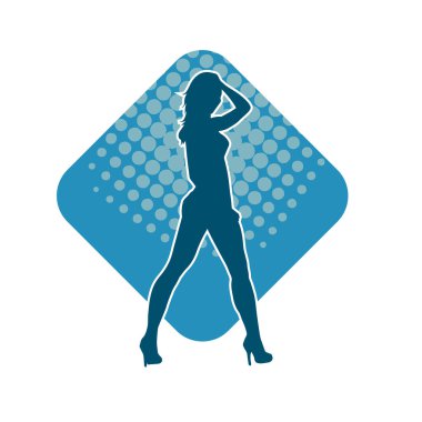 Dans eden sıradan bir kadın silueti. Dansçı bir kadının silueti..