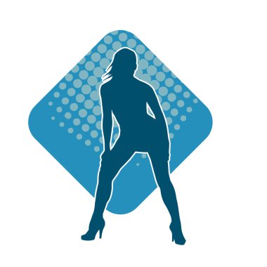 Dans eden sıradan bir kadın silueti. Dansçı bir kadının silueti..