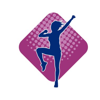 Dans eden sıradan bir kadın silueti. Dansçı bir kadının silueti..