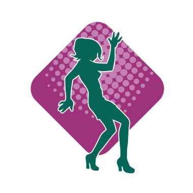 Dans eden sıradan bir kadın silueti. Dansçı bir kadının silueti..