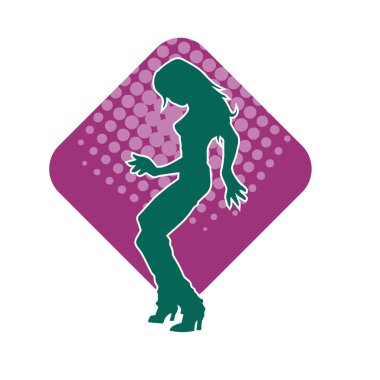 Dans eden sıradan bir kadın silueti. Dansçı bir kadının silueti..