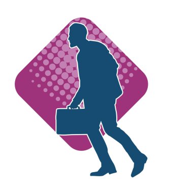 Evrak çantası taşıyan bir iş adamının silüeti.