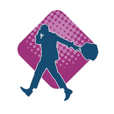 Evrak çantası taşıyan bir iş adamının silüeti.