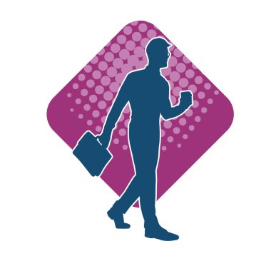 Evrak çantası taşıyan bir iş adamının silüeti.