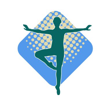 Hareketli bir kadın balerin silueti. Dans eden balerin kızın silueti..