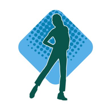 Dar kıyafetli genç, zayıf bir kadın modelin silueti. Dişi poziyonunda zayıf bir kadının silueti..