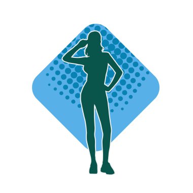 Dar kıyafetli genç, zayıf bir kadın modelin silueti. Dişi poziyonunda zayıf bir kadının silueti..