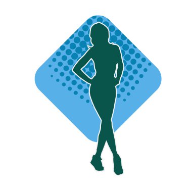 Dar kıyafetli genç, zayıf bir kadın modelin silueti. Dişi poziyonunda zayıf bir kadının silueti..