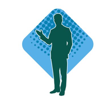 İş adamı kılığındaki kurumsal bir erkeğin silueti. 