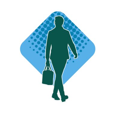 Evrak çantası taşıyan bir iş adamının silüeti.