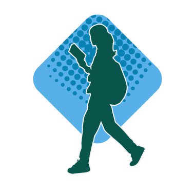 Sıradan bir kadın yürüyüşünün silueti. Bir kadın yayanın silueti..