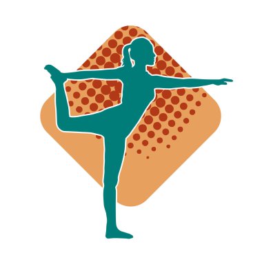 Hareketli bir kadın balerin silueti. Dans eden balerin kızın silueti..