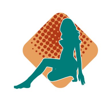 Dar kıyafetli genç, zayıf bir kadın modelin silueti. Dişi poziyonunda zayıf bir kadının silueti..