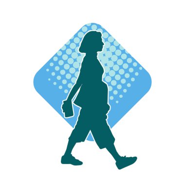 Sıradan bir kadın yürüyüşünün silueti. Bir kadın yayanın silueti..