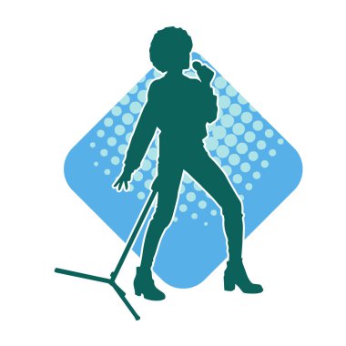 Klasik bir kadın şarkıcının silueti.