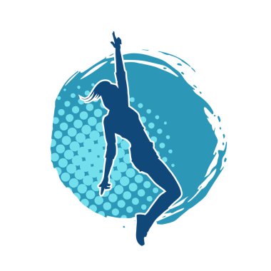 Dans eden zayıf bir kadının silueti. Dans eden bir kadının silueti.