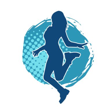 Dans eden zayıf bir kadının silueti. Dans eden bir kadının silueti.