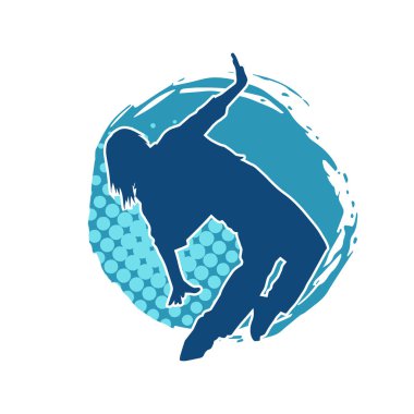 Dans eden zayıf bir kadının silueti. Dans eden bir kadının silueti.