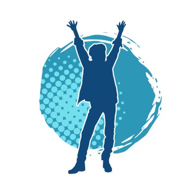 Dans eden zayıf bir kadının silueti. Dans eden bir kadının silueti.