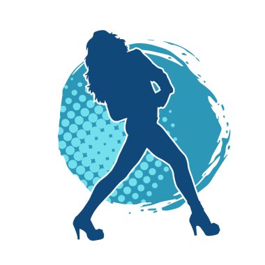 Dans eden zayıf bir kadının silueti. Dans eden bir kadının silueti.