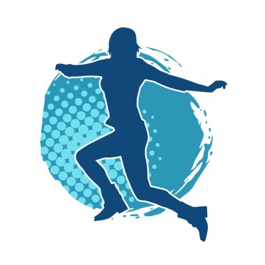 Dans eden zayıf bir kadının silueti. Dans eden bir kadının silueti.