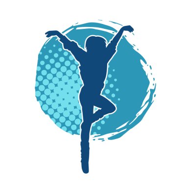 Dans eden zayıf bir kadının silueti. Dans eden bir kadının silueti.