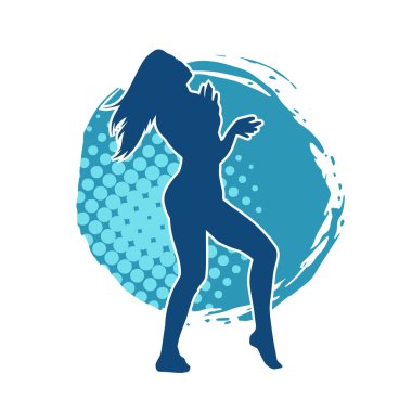 Dans eden zayıf bir kadının silueti. Dans eden bir kadının silueti.