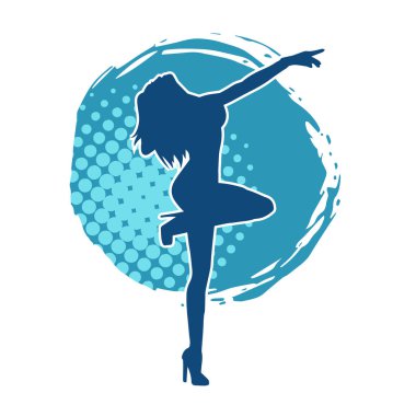 Dans eden zayıf bir kadının silueti. Dans eden bir kadının silueti.