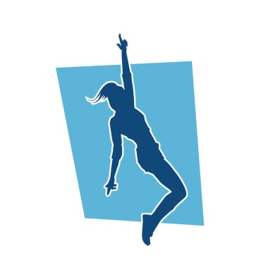 Dans eden zayıf bir kadının silueti. Dans eden bir kadının silueti.