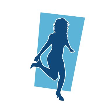 Dans eden zayıf bir kadının silueti. Dans eden bir kadının silueti.