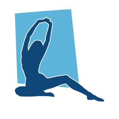 Seksi bir kadının silueti baştan çıkarıcı danslar yapıyor.