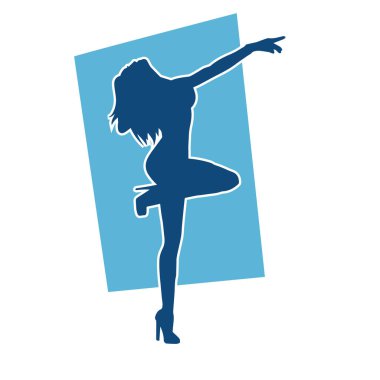 Dans eden zayıf bir kadının silueti. Dans eden bir kadının silueti.