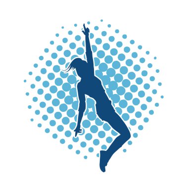 Dans eden zayıf bir kadının silueti. Dans eden bir kadının silueti.