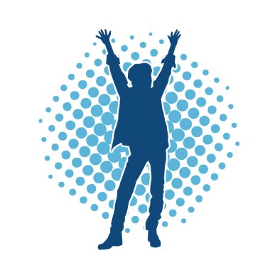 Dans eden zayıf bir kadının silueti. Dans eden bir kadının silueti.