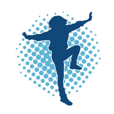 Dans eden zayıf bir kadının silueti. Dans eden bir kadının silueti.