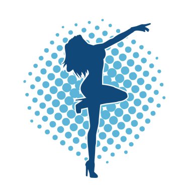 Dans eden zayıf bir kadının silueti. Dans eden bir kadının silueti.