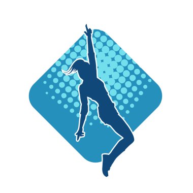 Dans eden zayıf bir kadının silueti. Dans eden bir kadının silueti.